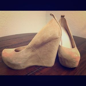 Tan Suede Wedges (6.5) - ALDO